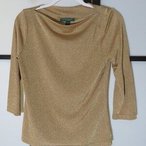 Lauren Gold Shimmer 3/4 sleeve sweater MP
